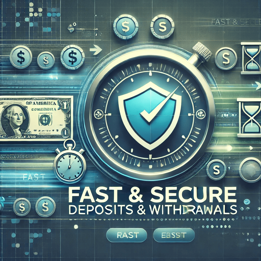 Fast and secure deposits and withdrawals on Parimatch India with icons representing speed, security, and money.